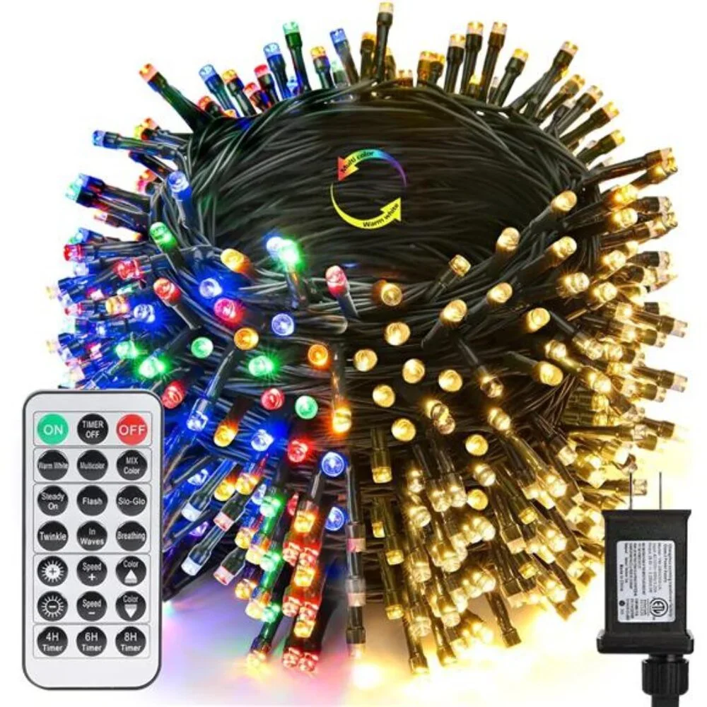 164FT 500 LED Christmas Fairy Lights, Warm White & Multi Color String Lights